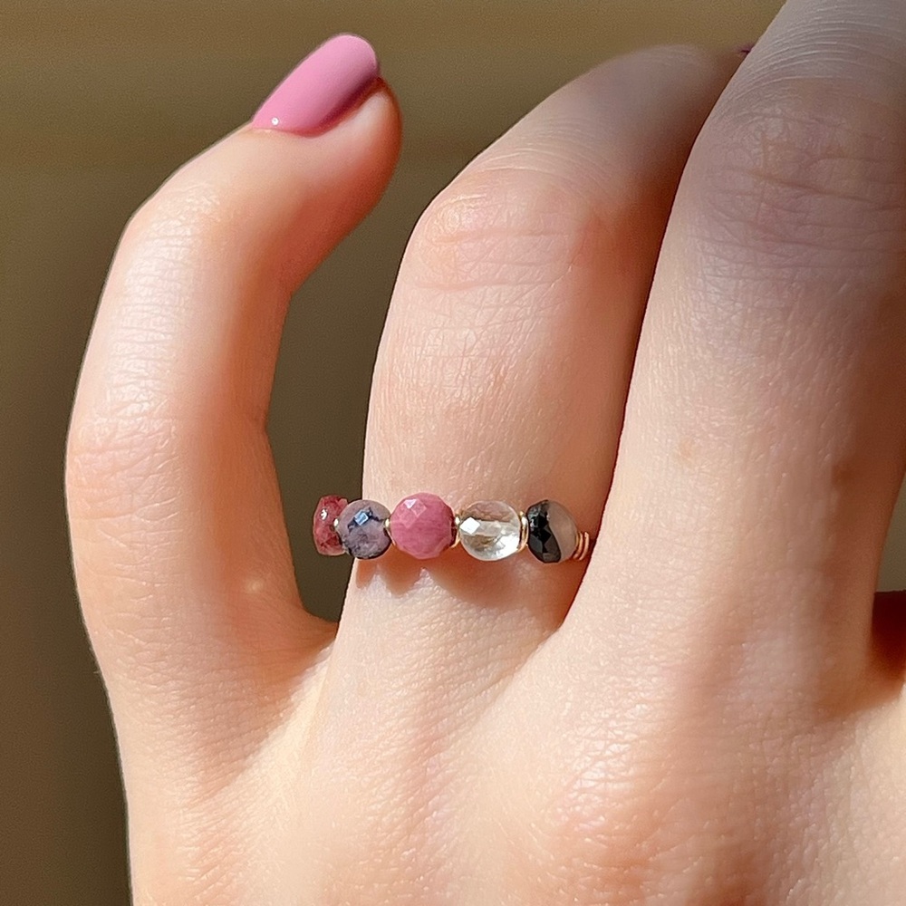 Multi Stone Colorful Tourmaline Ring